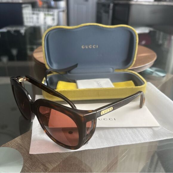 Gucci Fashion Sunglasses in Havana Brown, NWT, Full Inclusion - Picture 7 of 15